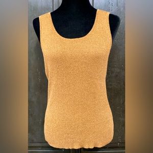 Pierre Cardin Brown Metallic sleeveless sweater tank - Size small